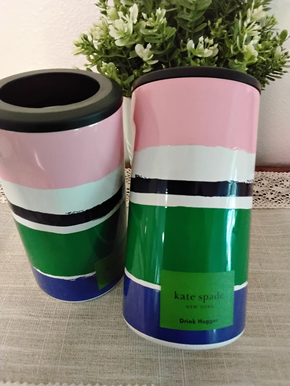 kate spade Pink & Green Striped Drink Huggers (Set of 2)